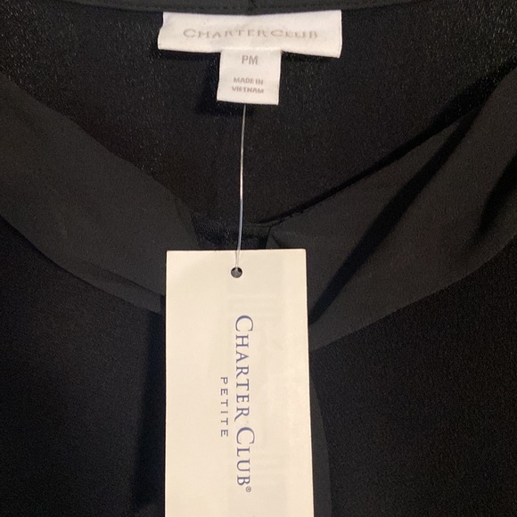 Charter Club long sleeve collared neck tie blouse career workwear - Picture 4 of 7